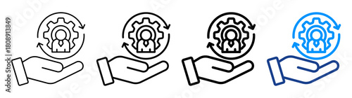 Process Management Icon Different Style Outline Collection Set