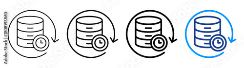 Real Time Data Icon Different Style Outline Collection Set