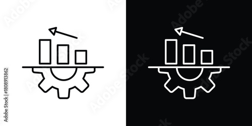 Business performance icon in line design. Editable stroke icon.