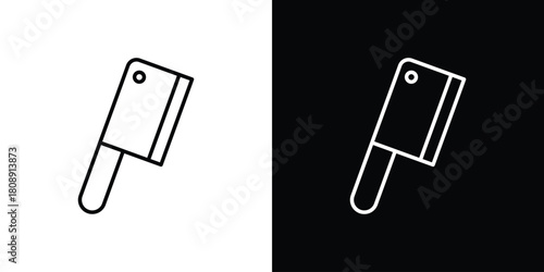 Butcher knife icon in line design. Editable stroke icon.