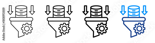Data Filter Icon Different Style Outline Collection Set