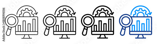 Data Engine Icon Different Style Outline Collection Set