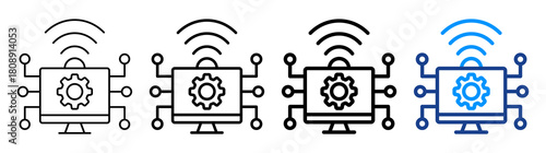 Smart System Icon Different Style Outline Collection Set