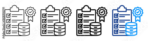 Data Quality Check Icon Different Style Outline Collection Set