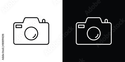 Camera icon in line design. Editable stroke icon.