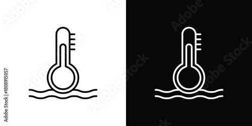 Car temperature icon in line design. Editable stroke icon.