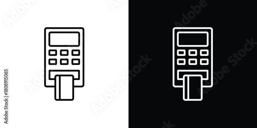 Card machine icon in line design. Editable stroke icon.