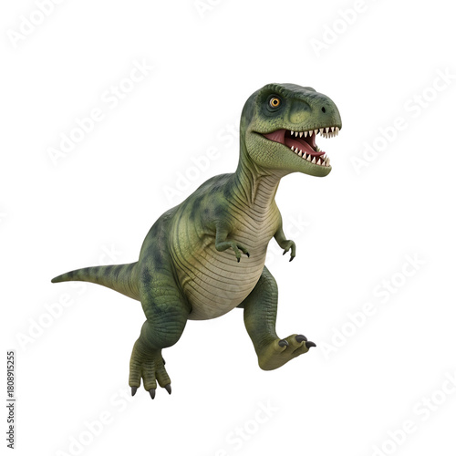 Fierce tyrannosaurus rex dinosaur roaring in a dynamic pose