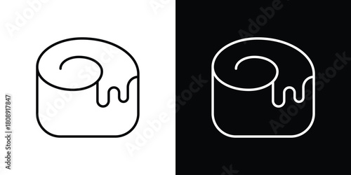 Cinnamon roll icon in line design. Editable stroke icon.