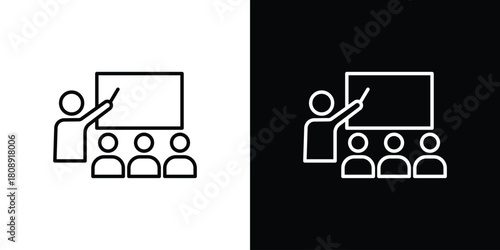 Classroom icon in line design. Editable stroke icon.