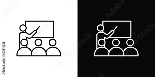 Classroom icon in line design. Editable stroke icon.