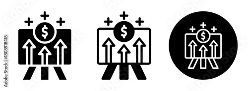 Profit Projection Icon Collection Glyph & Mixed Style