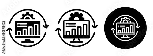 Process Monitoring Icon Collection Glyph & Mixed Style
