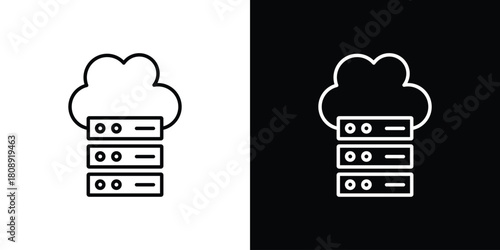 Cloud server icon in line design. Editable stroke icon.