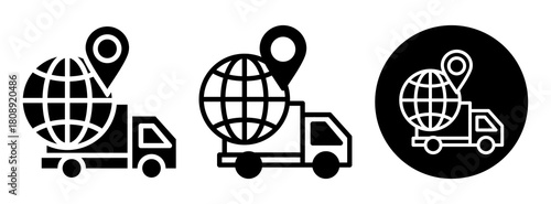 Global Shipping Icon Collection Glyph & Mixed Style