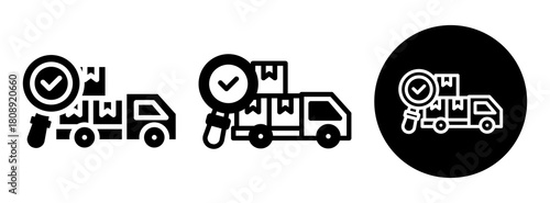Cargo Inspection Icon Collection Glyph & Mixed Style
