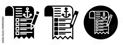 Bill Of Lading Icon Collection Glyph & Mixed Style