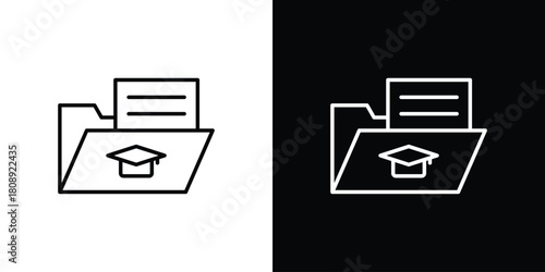 Curriculum icon in line design. Editable stroke icon.