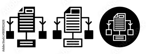 Information Flow Icon Collection Glyph & Mixed Style