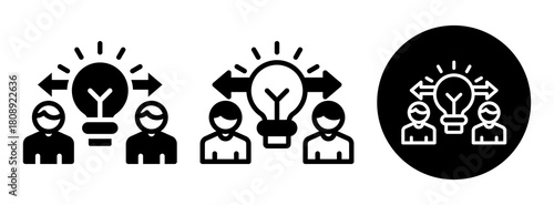 Knowledge Sharing Icon Collection Glyph & Mixed Style