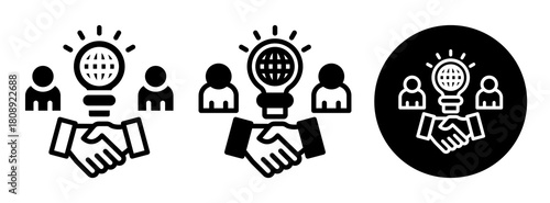 Collaborative Innovation Network Icon Collection Glyph & Mixed Style