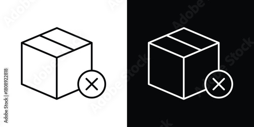 Delivery cancelled icon in line design. Editable stroke icon.