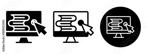 Online Library Icon Collection Glyph & Mixed Style