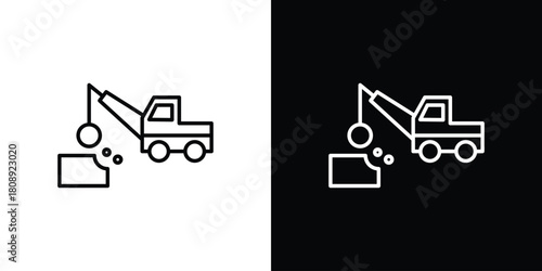 Demolition icon in line design. Editable stroke icon.
