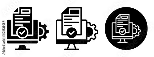 Information System Icon Collection Glyph & Mixed Style