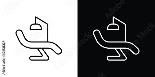 Dentist chair icon in line design. Editable stroke icon.