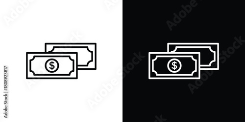 Dollar icon in line design. Editable stroke icon.