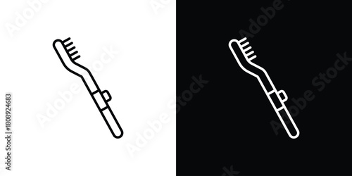 Electric toothbrush icon in line design. Editable stroke icon.