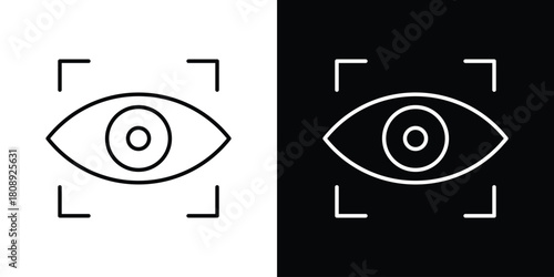 Eye tracking icon in line design. Editable stroke icon.
