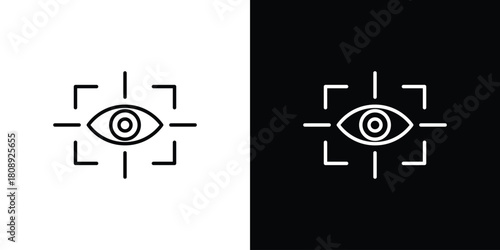 Eye tracking icon in line design. Editable stroke icon.