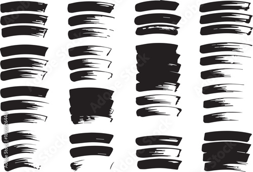 Brushstroke marker line set