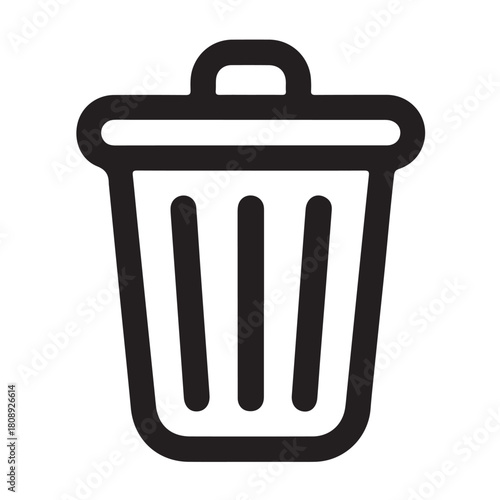 Modern Waste Bin Symbol for User Interface Buttons and Digital Tools