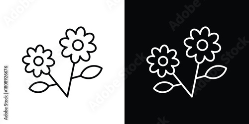 Flowers icon in line design. Editable stroke icon.