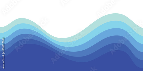 Abstract Layered Blue Wave Background Pattern Smooth Liquid Flowing Shapes Banner Design