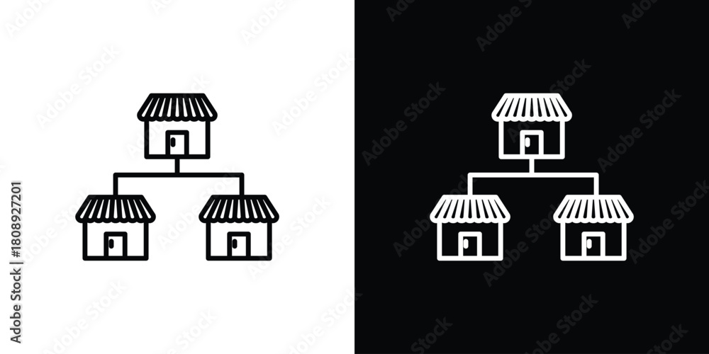 Fototapeta premium Franchise icon in line design. Editable stroke icon.