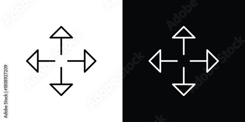 Four directions icon in line design. Editable stroke icon.