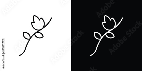 Freesia icon in line design. Editable stroke icon.