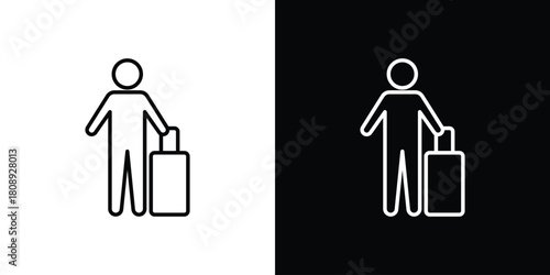 Guest icon in line design. Editable stroke icon.