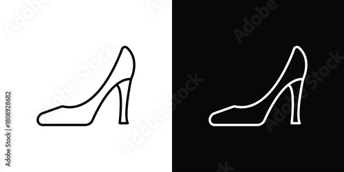 High heel shoes icon in line design. Editable stroke icon.