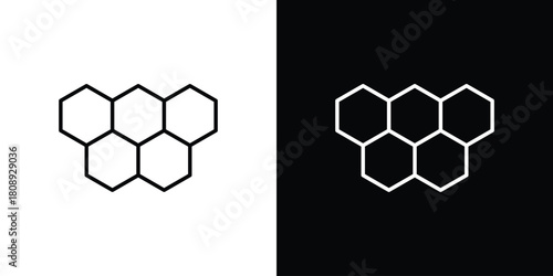 Honeycombs icon in line design. Editable stroke icon.