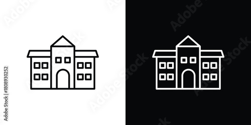 Institution icon in line design. Editable stroke icon.