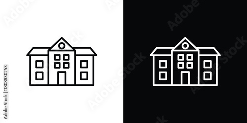 Institute icon in line design. Editable stroke icon.