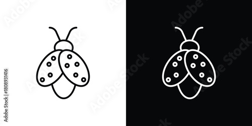 Ladybug icon in line design. Editable stroke icon.