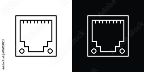 Lan icon in line design. Editable stroke icon.