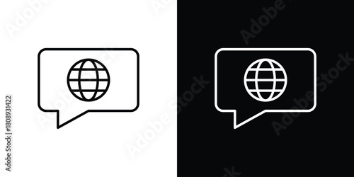 Language icon in line design. Editable stroke icon.