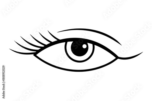 Eye drawing with long lashes